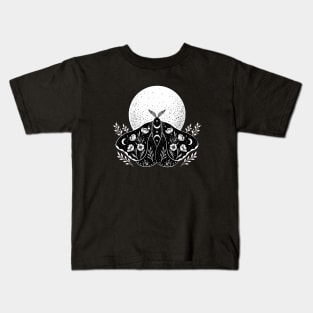 Luna and Moth - Black Kids T-Shirt